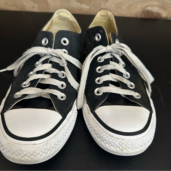 Converse Women’s 7 Double Tongue All-Star Black Low Ox Purple Tongue School Shoe - Picture 5 of 11